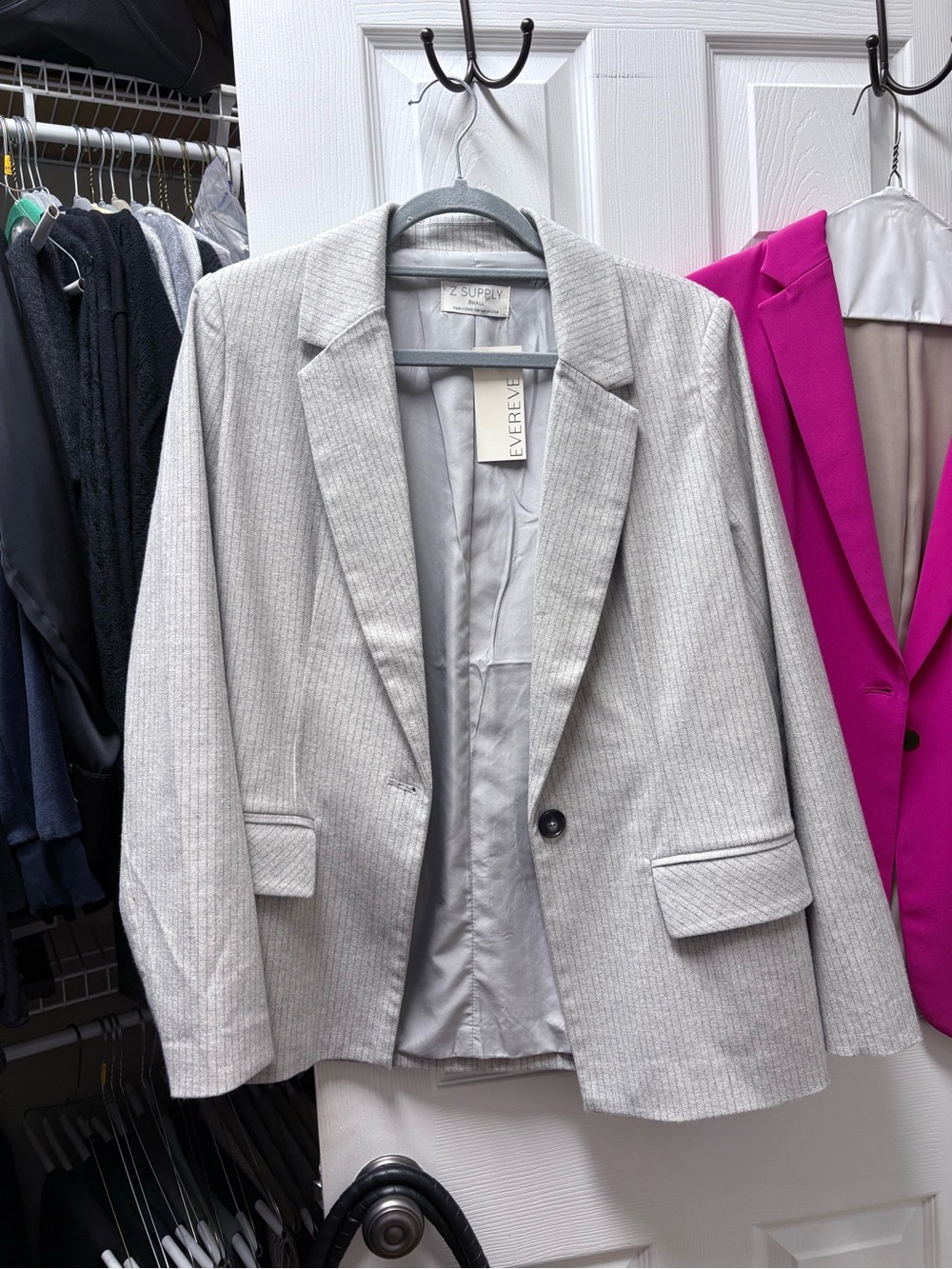 Z Supply Light Gray Pinstripe Blazer